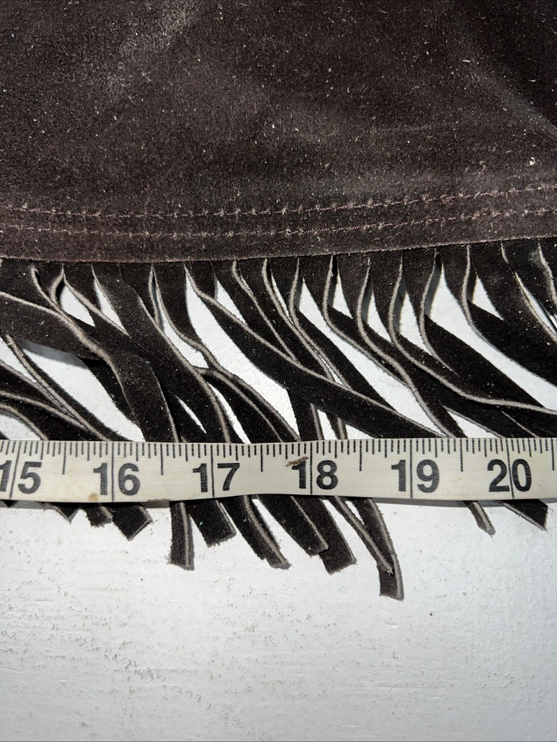 NOS Black Royal King Show Chaps With Fringe Adjustable Waist 45” I-76