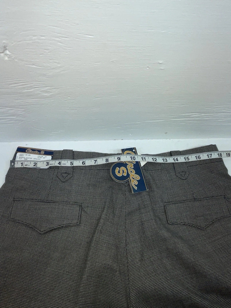 New Vintage Black Speckled Circle S Polyester Pants #CP6740 XX-113