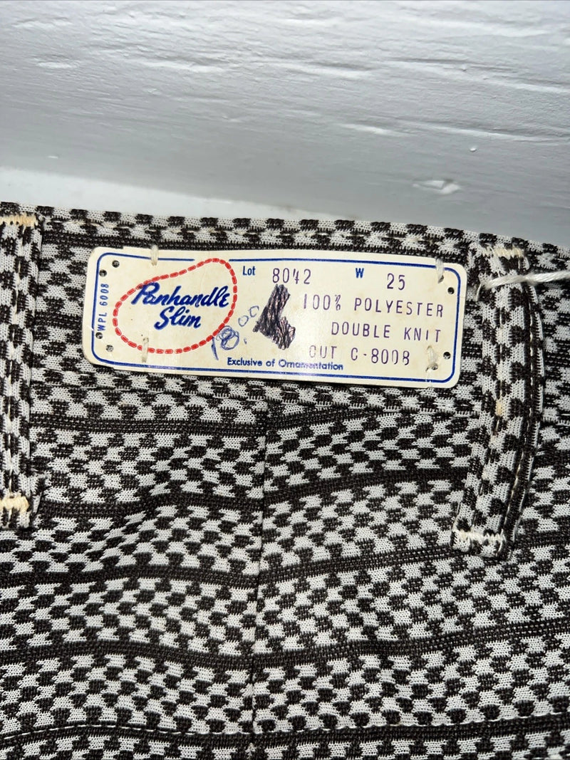 New Vintage Panhandle Slim Brown White Checkered Pants #8042 NN-148