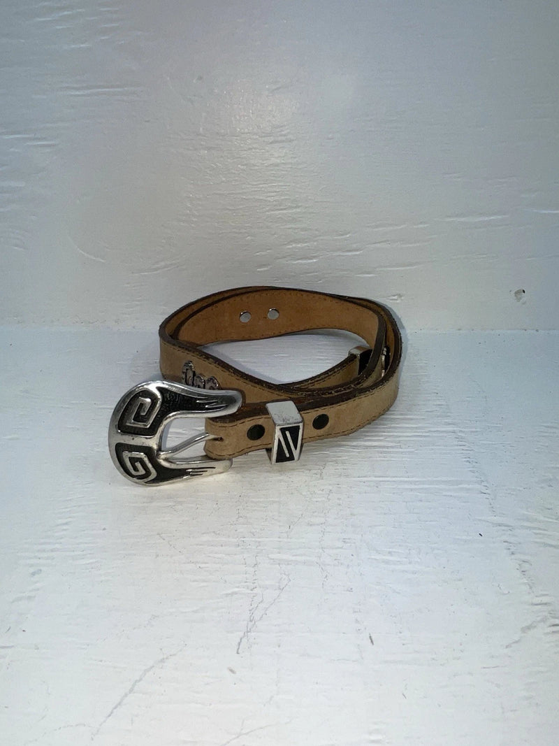 New Brown Genuine Leather Nocona Animal Pendent 32” Belt #606 JJ-16