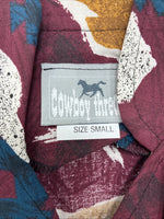 New Women’s Cowboy Threads Multicolor Design Long Sleeve Button Up Small MM-69