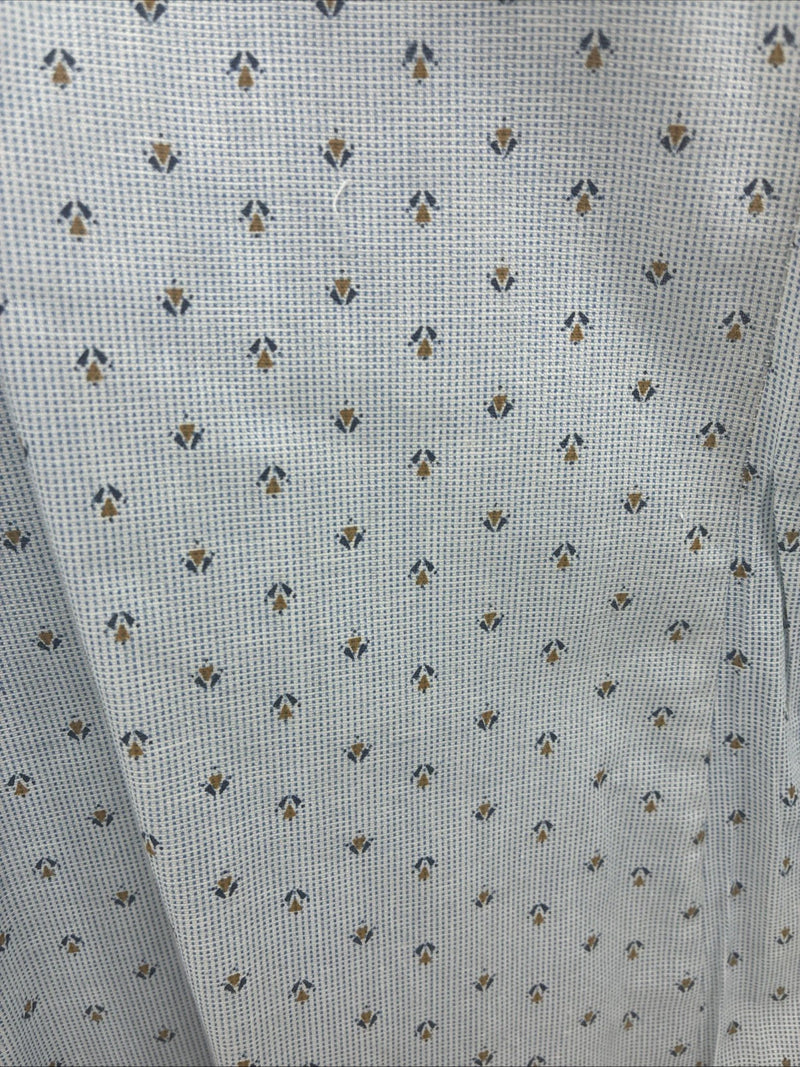 New Men’s Dickson Jenkins Blue Floral Short Sleeve Pearl Snap 14.5 Small V-62