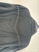 New Women’s Cumberland Black Gem Long Sleeve Pearl Snap 1XL GG-45
