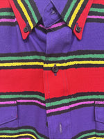 New Men’s Wrangler Multicolor Stripe Long Sleeve Pearl Snap 15.5 Medium DD-3