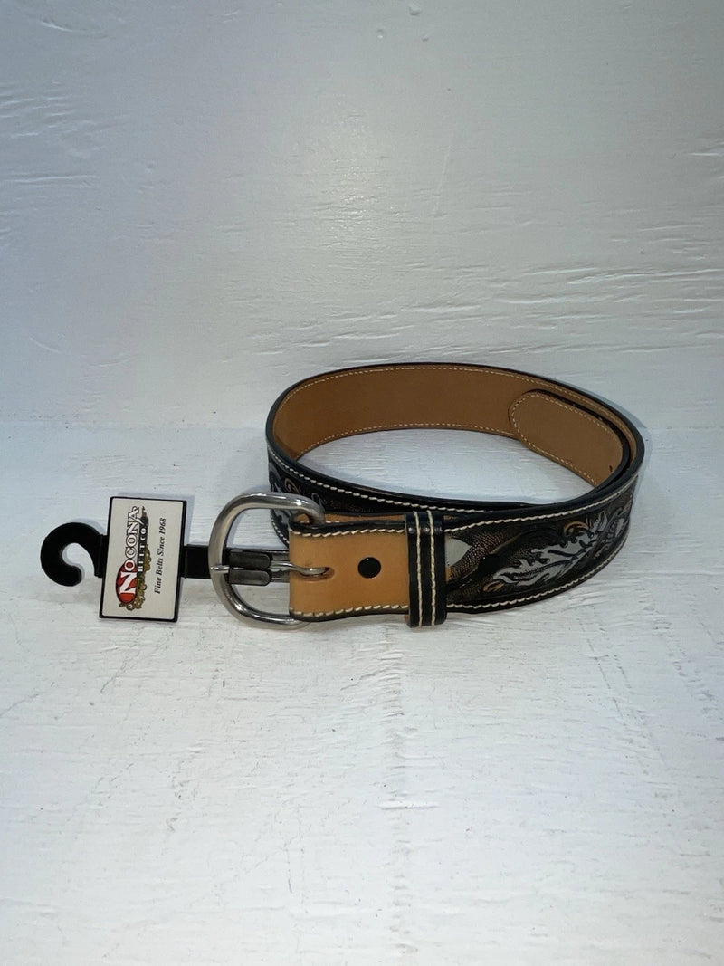 New Black Genuine Leather Perkies Tooled 30” Belt #8801 JJ-149