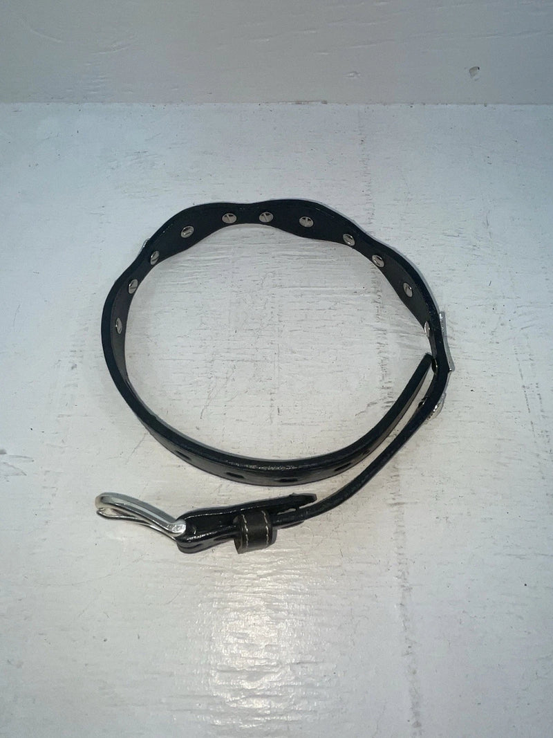 New Black Genuine Leather Nocona Silver Pendent 22” Belt #N4412001 NN-93