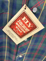 New Men’s ELY Plains Green Multicolor Plaid Long Sleeve Pearl Snap Large M-39