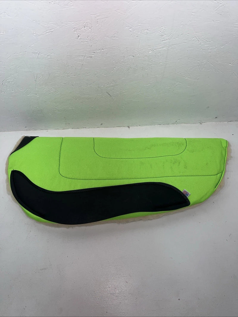 New ABetta Neon Green Nylon Wool Saddle Pad 30x30 #13201 Pad-4