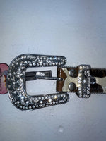 New Cow Print Genuine Leather Blazin Roxx Bling L Belt #N3510602 Z-77