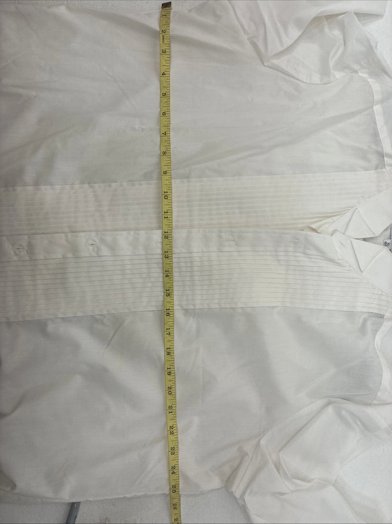 New Formal Matt White Long Sleeve Button Up English Shirt XL TT-41