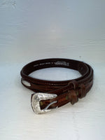New Brown Genuine Leather Nocona Tooled And Weaved 28” Belt #2420002 NN-26