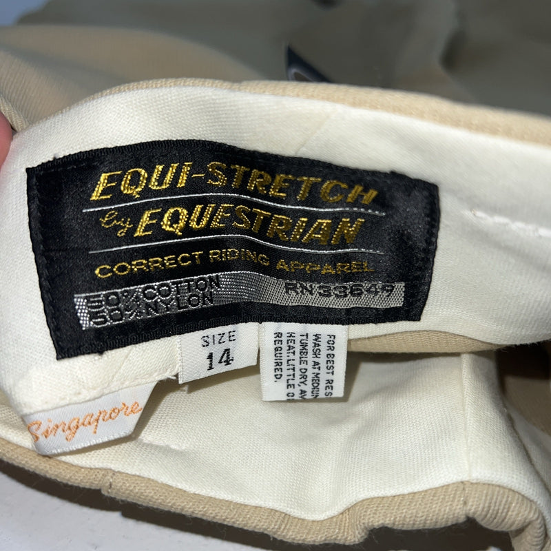 New Women’s Tan Equestrian Equi-stretch English Riding Breeches. 14 D-60