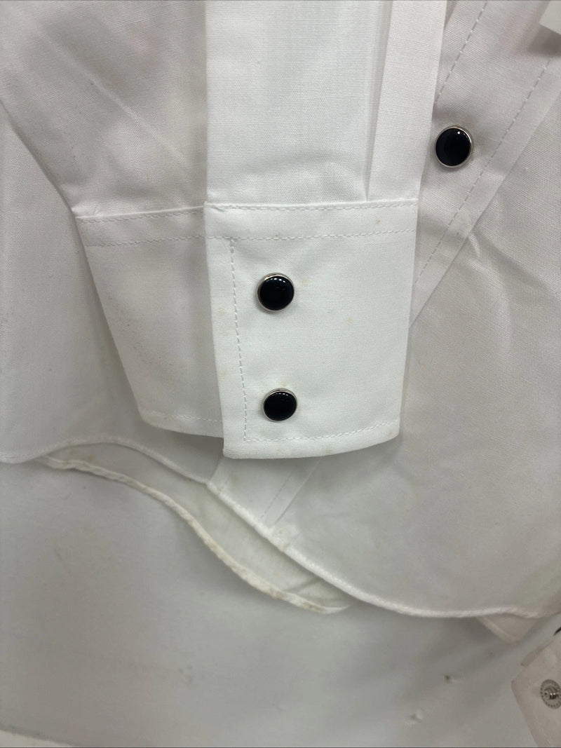 New Kids ELY Cattleman Western White Long Sleeve Pearl Snap Large DD-60