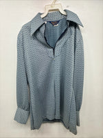 New Women’s Panhandle Slim Blue Design Half Zip Long Sleeve Size 38 YY-9