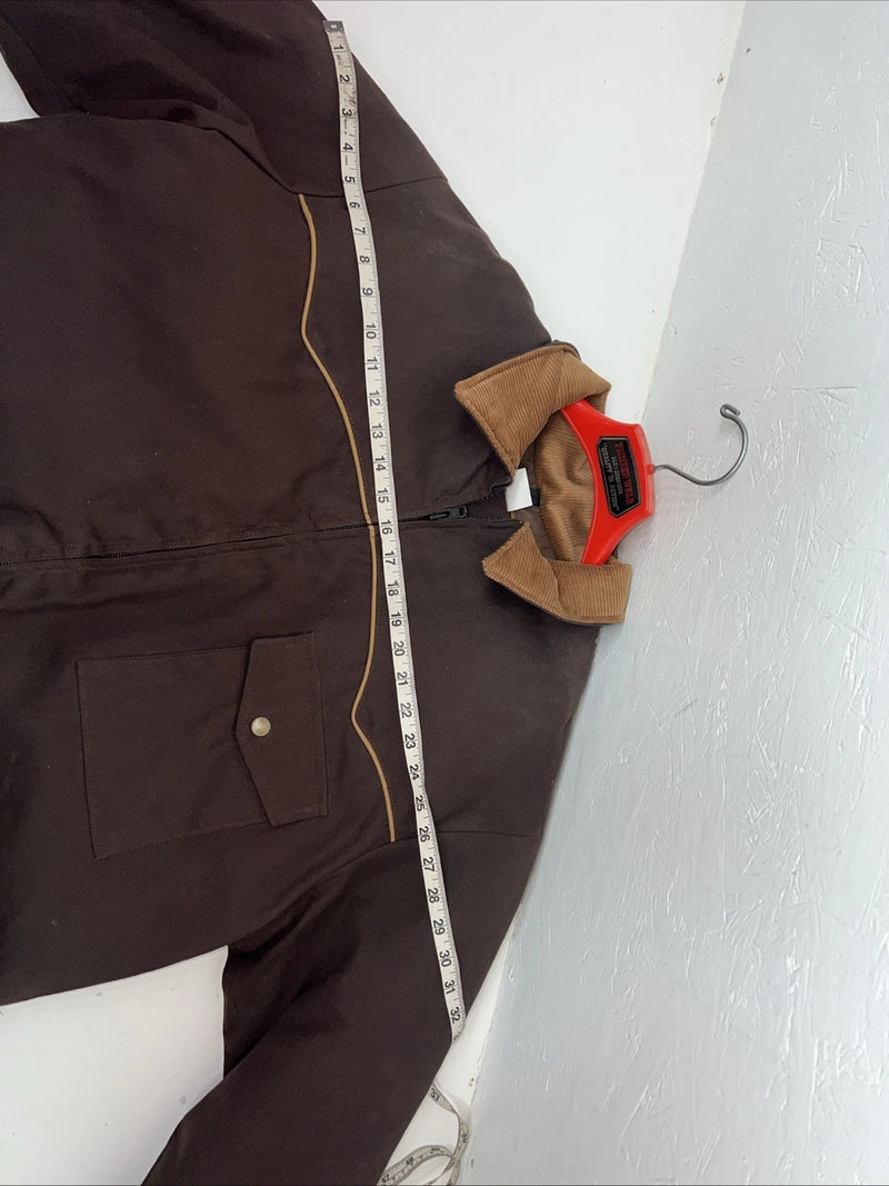 New Men’s Comfy Brown Nylon Winter Jacket XL #05324-501 3C-53