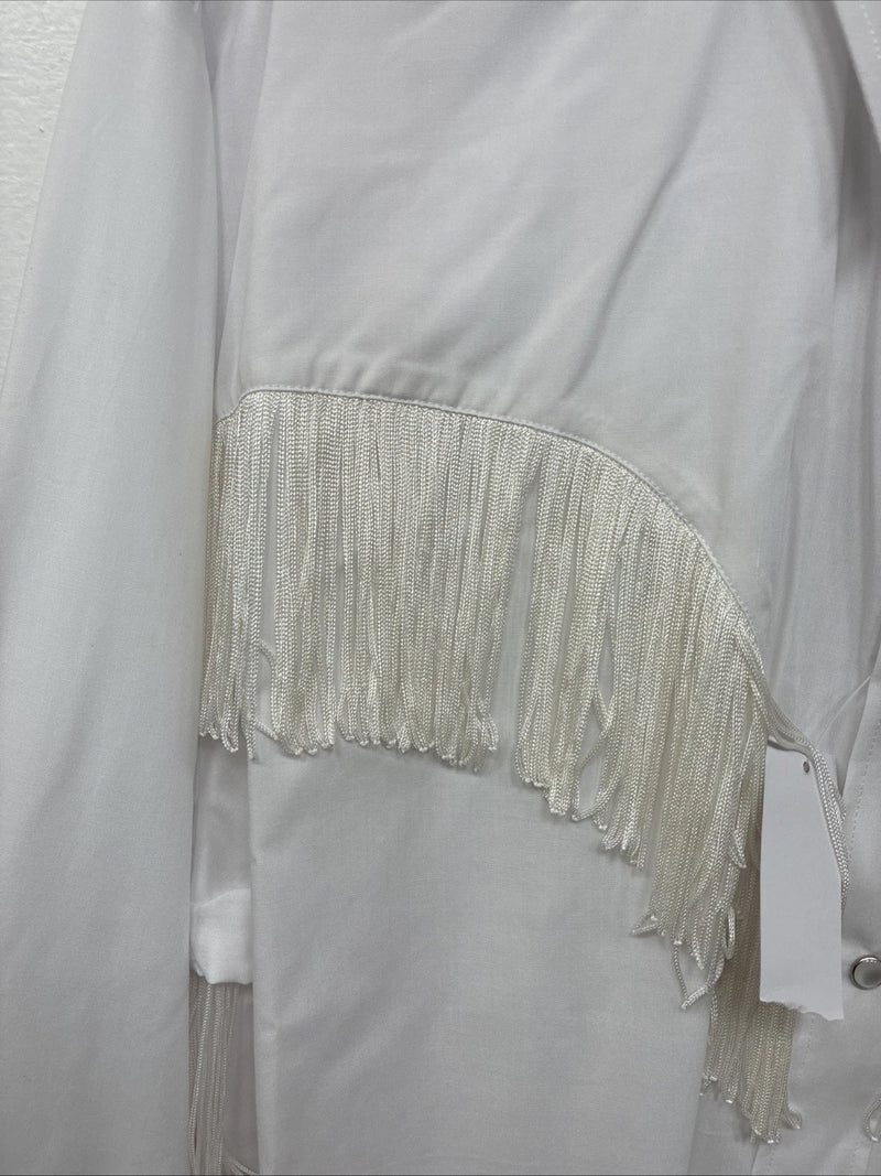 New Women’s White Horse White Fridge Long Sleeve Pearl Snap XXL TT-33