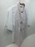 New Men’s ELY Cattleman White Simple Short Sleeve Pearl Snap 18.5 2XL F-83