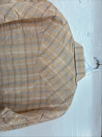 New Men’s ELY Cattleman Coral Plaid Short Sleeve Pearl Snap Large J-79