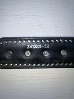 New Black Genuine Leather Nocona Silver Pendent 32” Belt #2410601 Z-104