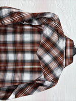New Kids ELY Cattleman Orange Plaid Long Sleev Pearl Snap JUV-3 DD-18