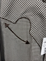 New Men’s White Horse Brown White Checkered Long Sleeve Pearl Snap 2XL H-50