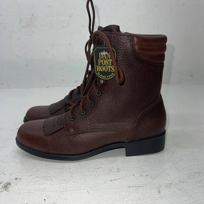 New Women’s Brown Lace Up Acme Cowboy Boots. 852 6 M. 19-93