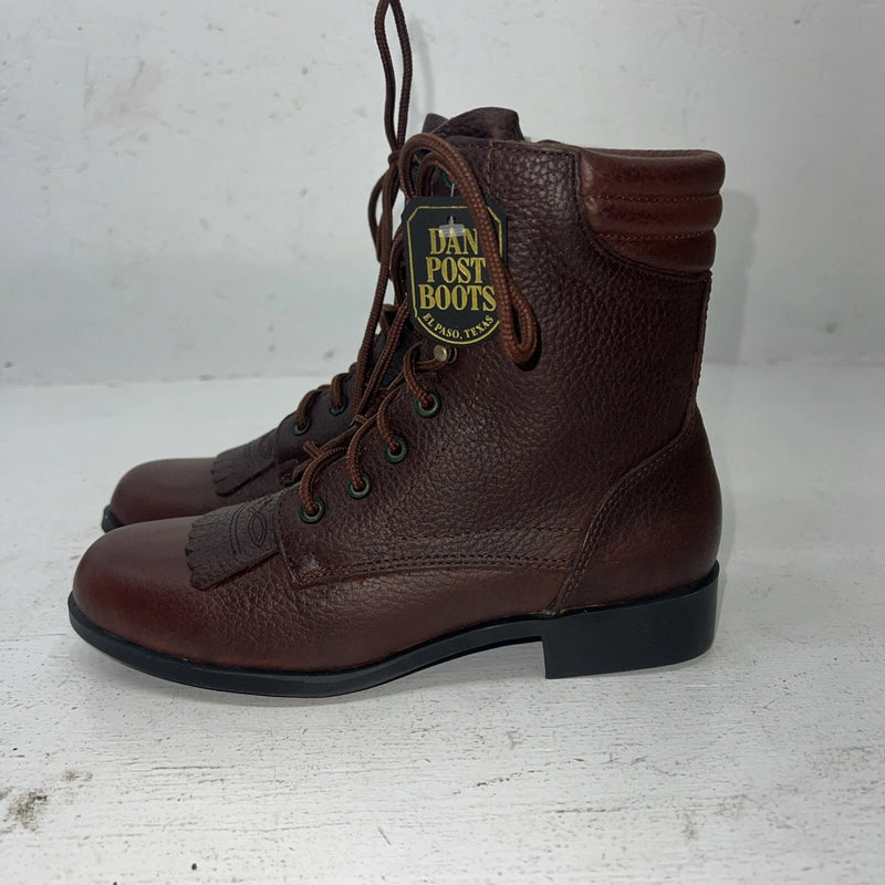 New Women’s Brown Lace Up Acme Cowboy Boots. 852 6 M. 19-93