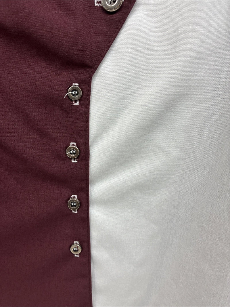 New Women’s Cowboy Threads Purple White Short Sleeve Button Up Size Large TT-67
