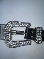 New Black Genuine Leather Nocona Silver Bling Cross XL Belt #N1330999 Z-80
