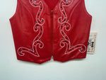 New Women’s Red 1849 Authentic Ranchwear Cut Off Zip Up Vest XS #77872 3B-69