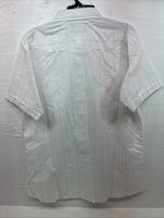 New Men’s White Horse White Stripe Short Sleeve Button Up XL T-9