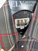 New Kids ELY Cattleman Green Plaid Long Sleeve Pearl Snap Small DD-127