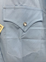 New Men’s ELY Cattleman Blue Simple Short Sleeve Pearl Snap 16.5 Large M-50
