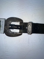 New Black Genuine Leather Nocona Silver Pendent 28” Belt #715 Z-175