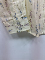 New Kids White Horse Floral Long Sleeve Pearl Snap Large MM-7