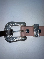 New Pink Genuine Leather Nocona Silver Bling 36” Belt #N1344999 Z-87