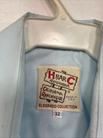 New Women’s H Bar C Blue Design Long Sleeve Pearl Snap Size 32 KK-103