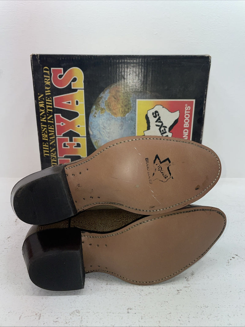 New Men’s Brown Texas Brand Cowboy Boots. 5041 10.5 10 1/2 E E. 7-98