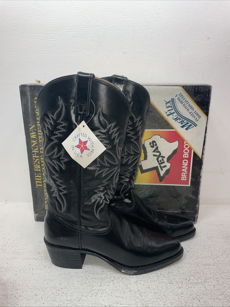New Men’s Black Texas Brand Cowboy Boots. 1200 8 D. 1-107