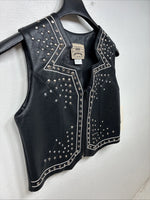 New Women’s 1849 RanchWear Black Rhinestone Vest Zip Up Size Medium YY-36