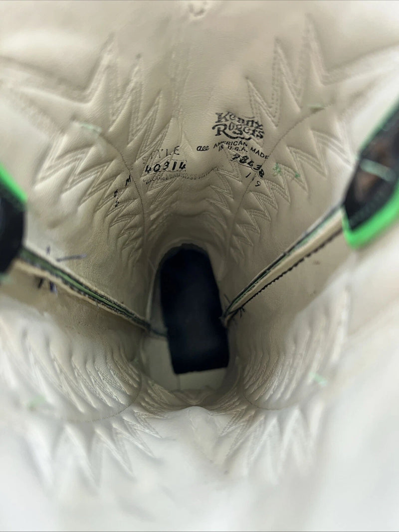New Women’s Black And Green Kenny Rodger’s Cowboy Boots. 40314 6 M. 19-49