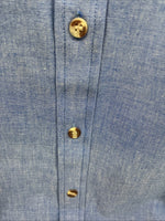 New Men’s ELY Cattleman Blue Long Sleeve Button Up 20.5 X 36 4XL E-100