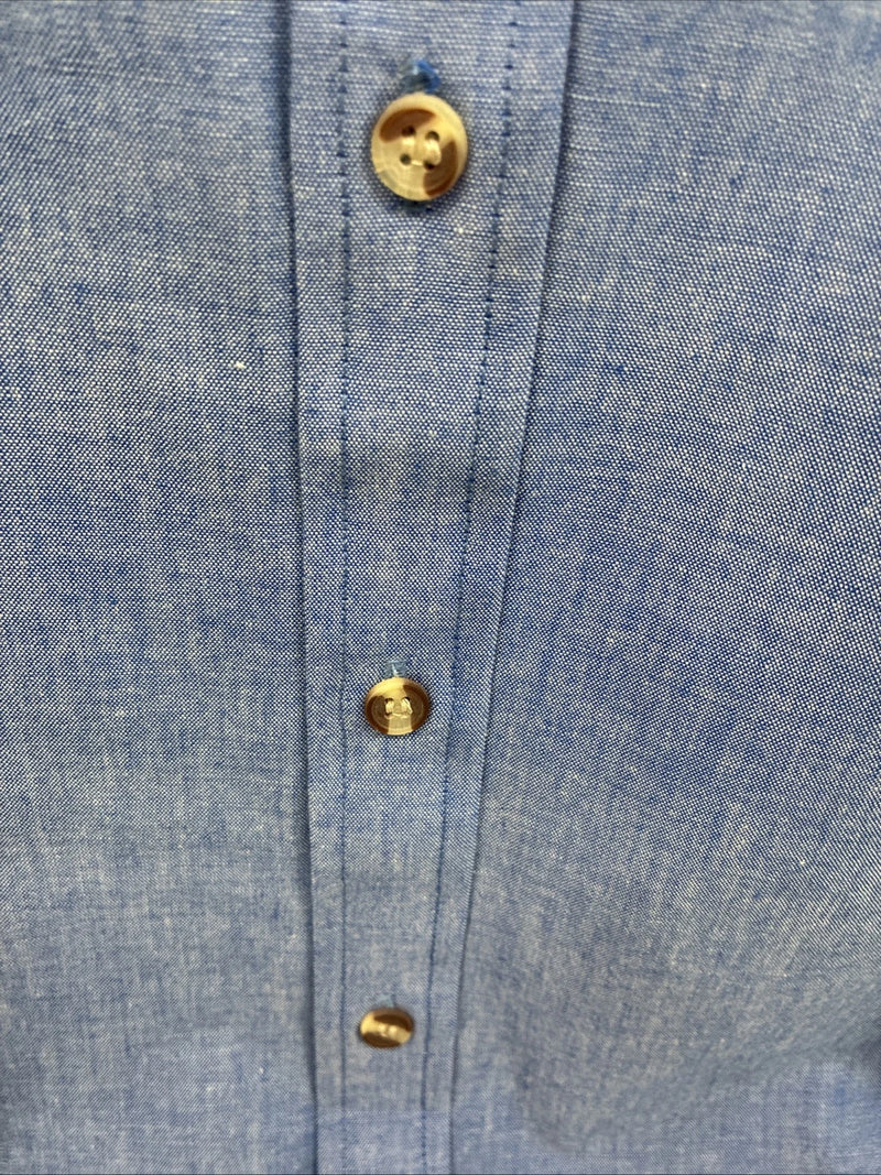 New Men’s ELY Cattleman Blue Long Sleeve Button Up 20.5 X 36 4XL E-100