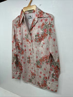 New Women’s Dickson Jenkins Pink Floral Long Sleeve Pearl Snap Size 32 MM-56