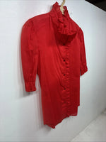 New Women’s H Bar C Red Short Sleeve Button Up Size 28 TT-63