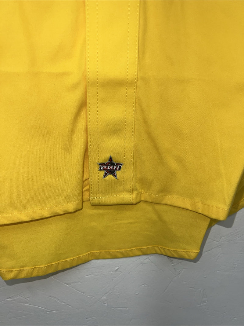 New Men’s Wrangler Yellow PBR Long Sleeve Button Up Small A-199