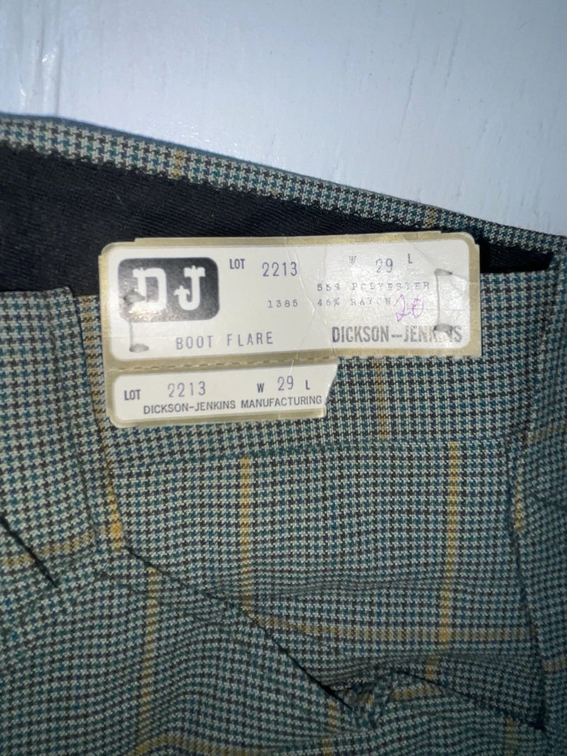 New Vintage Green Checkered Dickson Jenkins Polyester Pants #2213 ZZ-32