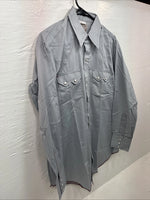 New Men’s Dee-Cee Gray Red Long Sleeve Pearl Snap 16 X 33 Large AA-82