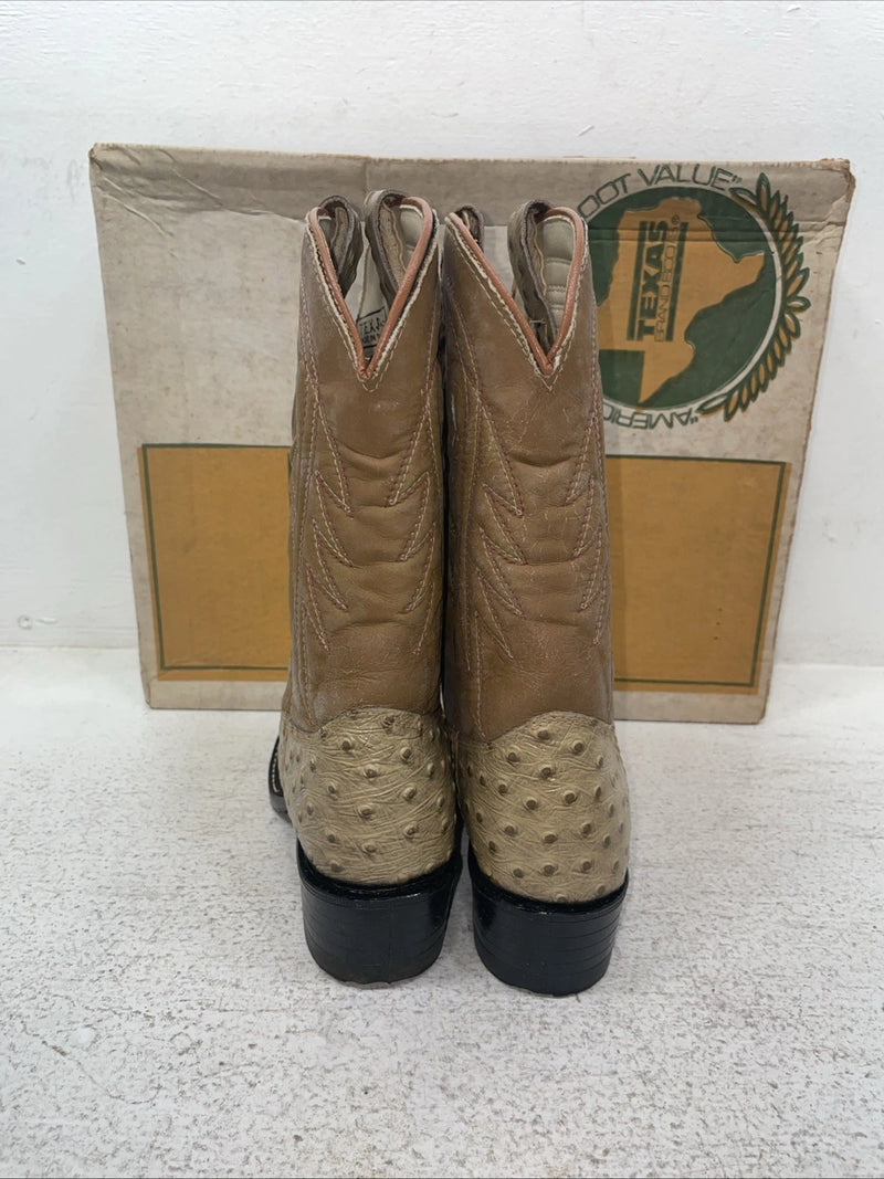 New Youth Brown Texas Brand Cowboy Boots. 2488 4.5 4 1/2 D. 24-137