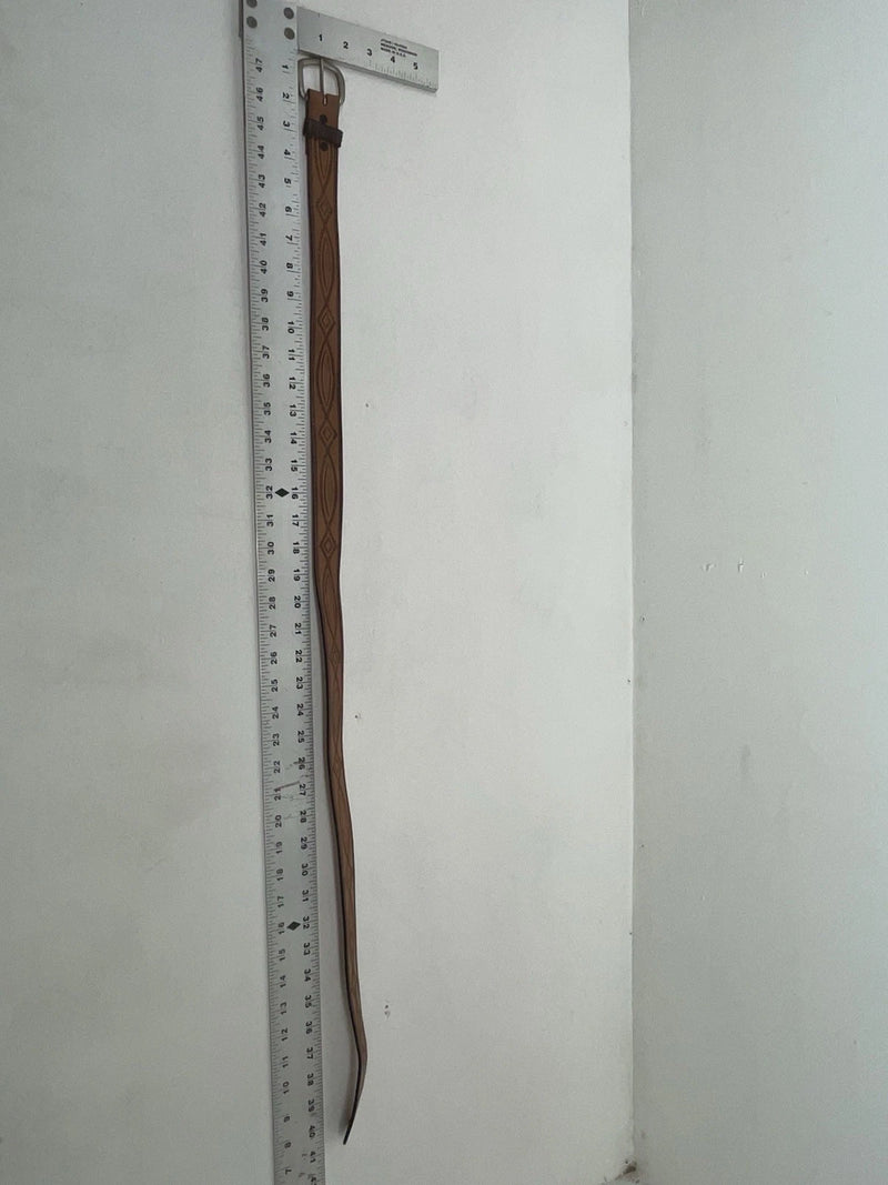New Brown Genuine Leather Wrangler Tooled 34” Belt #5080/17 Z-39